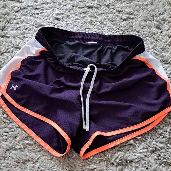Under Armor | Purple & white/orange striped athletic womans short - Picture 4 of 7